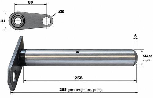 Bolzen 45x258 mm.
